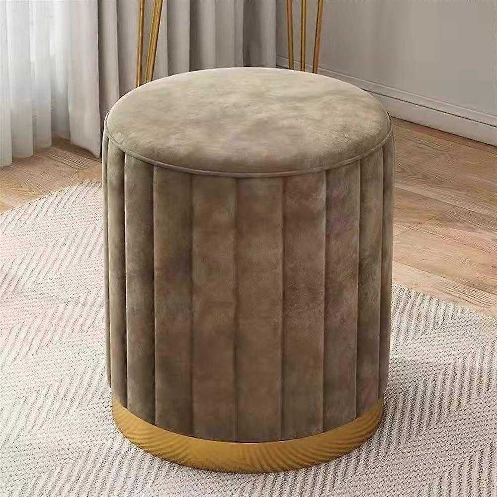 Padded Velvet Ottoman Stool with Storage, Coffee
