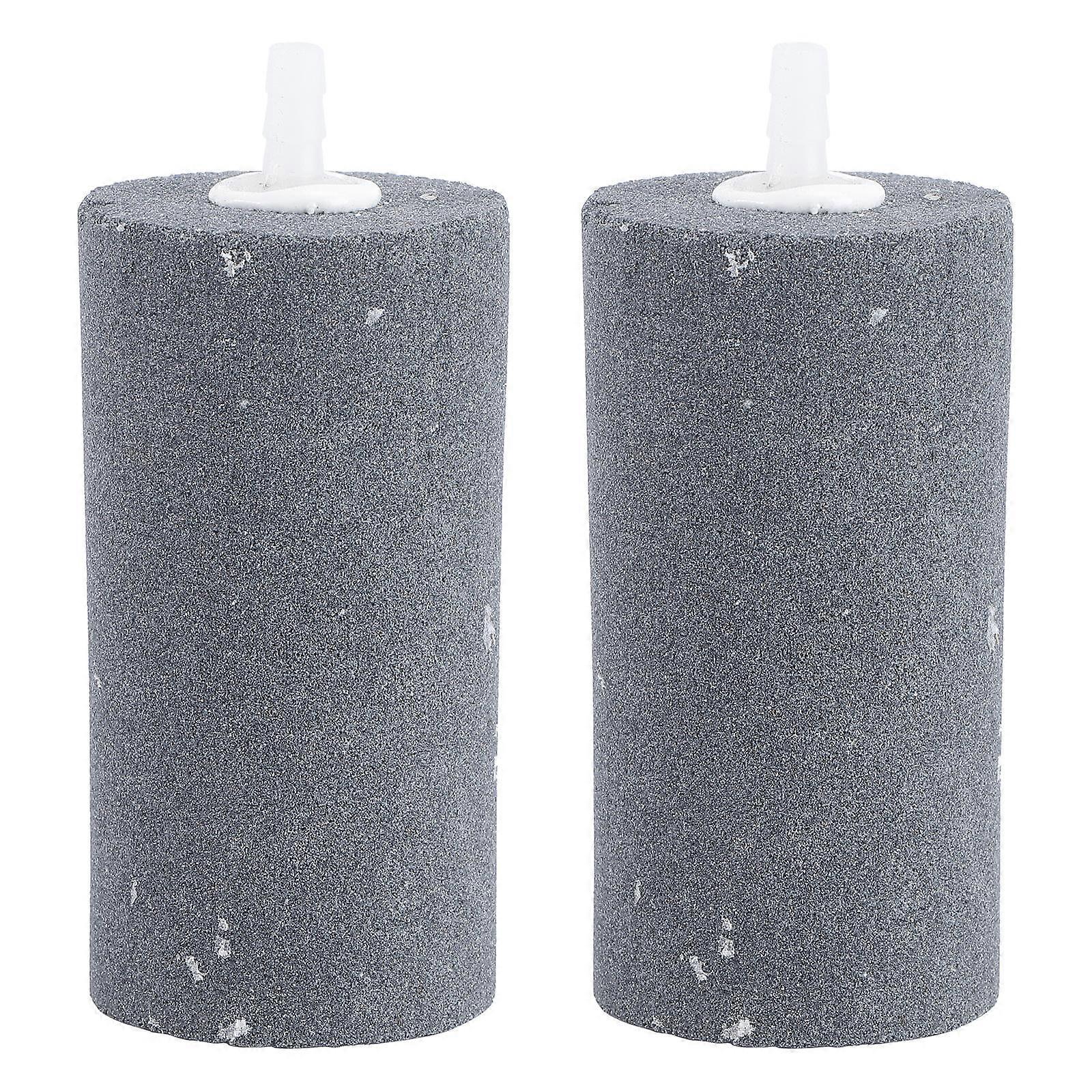 Fish Tank Bubbler Stone Increasing Oxygen Circulating Nutrition Cylindrical Shape Aquarium Use Carborundum Material 2Set