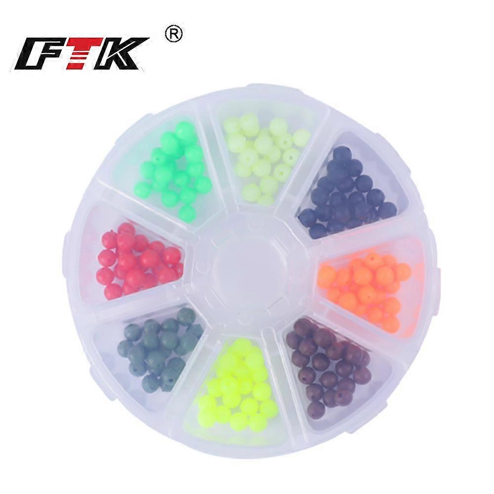 FTK 160pcs Fishing Beads Assorted Beaded Fishing Bait Eggs 8 Colors 0.5 cm (160 pcs),0.0.19 inches