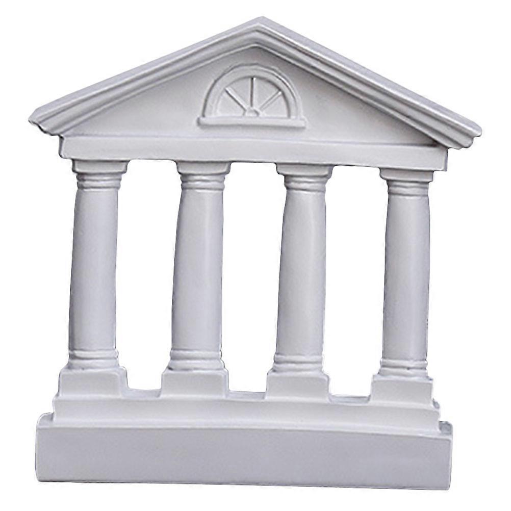 Temple Statue Resin Building Sculpture Home Decoration Rectangular Style 1 Piece