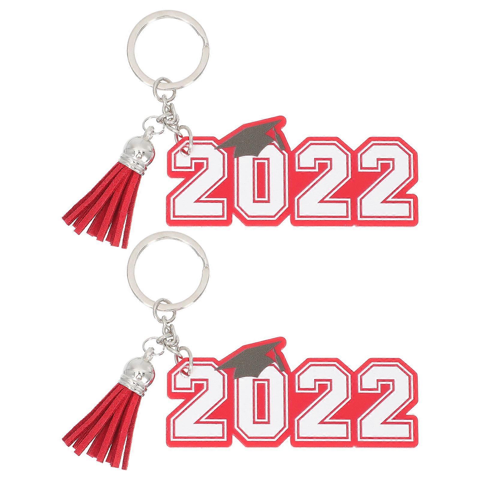 Graduation Elements Keychain Acrylic Key Ring Graduation Souvenir Classmates .5x3cm 2Pack
