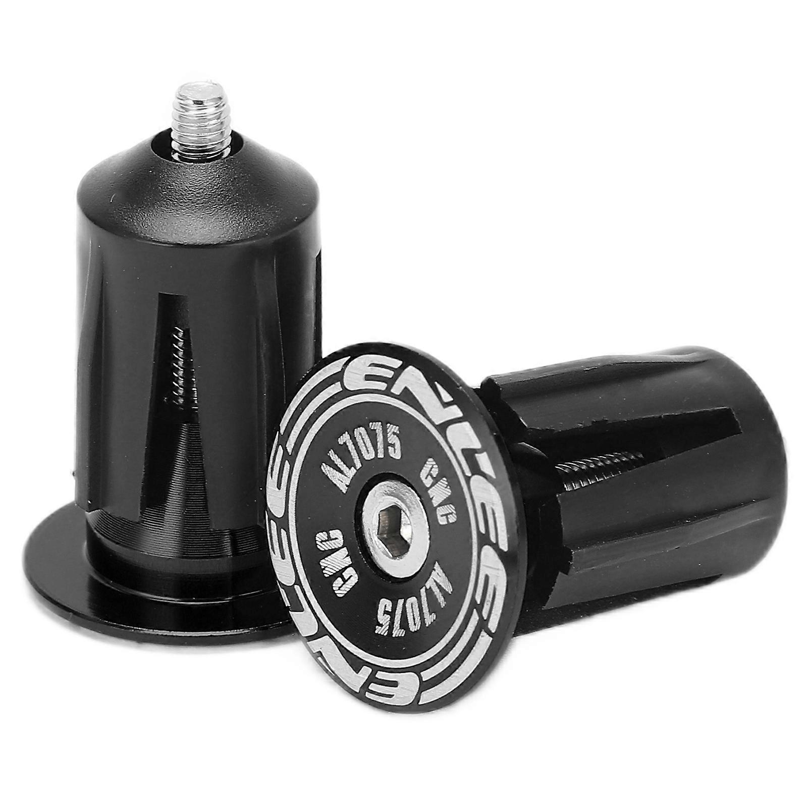 2 Pcs Aluminum Alloy Plastic Handlebar Plugs Practical Replaceable Bicycle Accessories Black