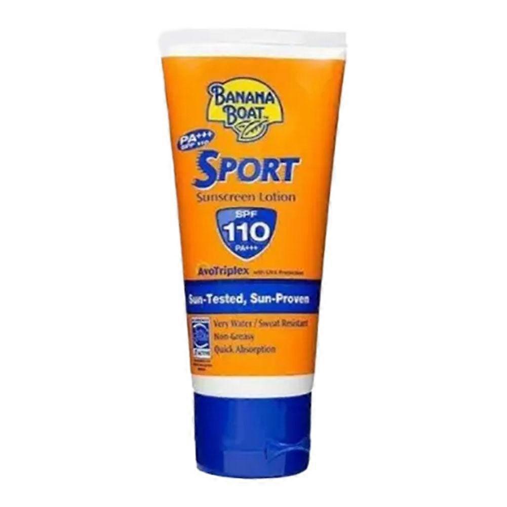 Lotion solaire Banana Boat FPS 90 ml, à large spectre, résistante à l'eau et à la transpiration, légère et non grasse, idéale pour toute la famille en extérieur.