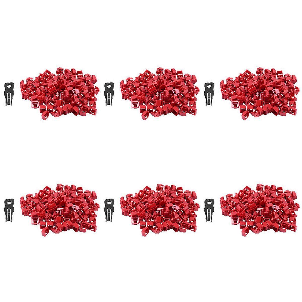 100Pcs Red RJ45 Port Hub Anti Dust Cover with Proprietary Lock Key