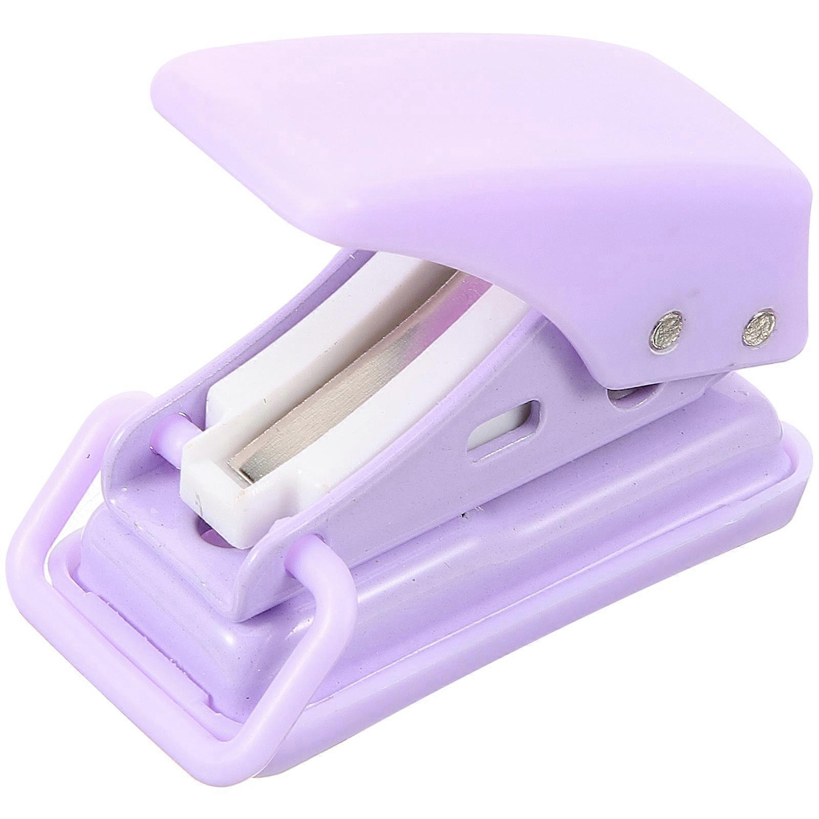 Loose Leaf Hole Punch Manual Puncher Purple Compact Design Professional For Office Work 1Pack
