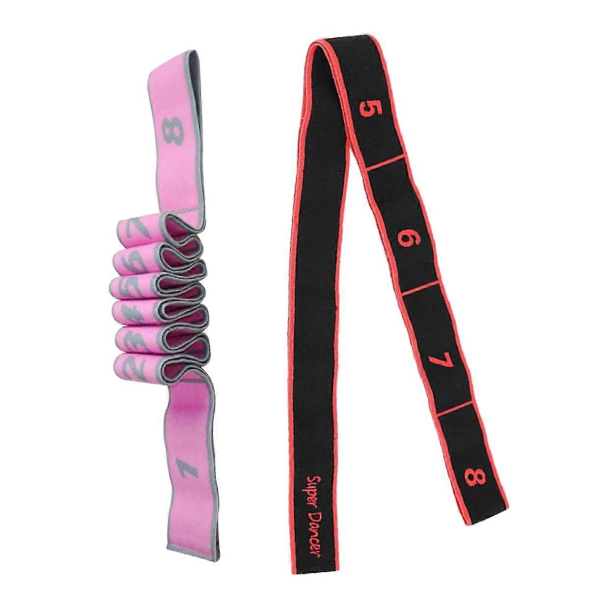 2pcs Yoga Stretching Belt Set, Elastic Yoga Strap for Backbend Training, Durable Fabric Neck Ring, Adjustable Yoga Stretcher