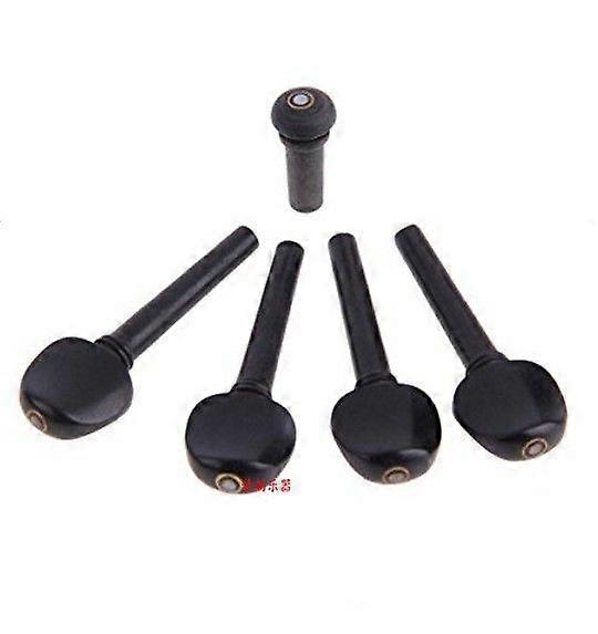 1 Set Ebony Violin Tuning Pegs And Endpin Set For 4/4 Full Size Violins Replacement Musical Instrument Accessories For Enhanced Sound