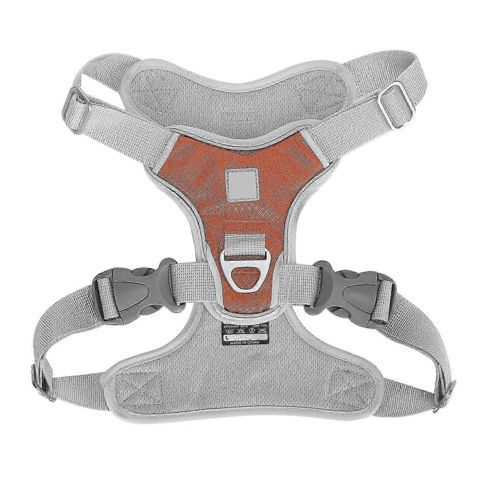 Reflective Stripe Adjustable Harness for Cats and Dogs - Outdoor Walking Vest, Orange M