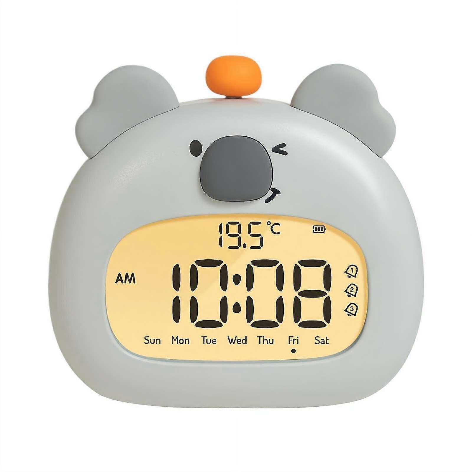Digital Alarm Clock With Panda Koala Design, Rechargeable Battery, Dimmable Night Light, Snooze Function, Koala Gift