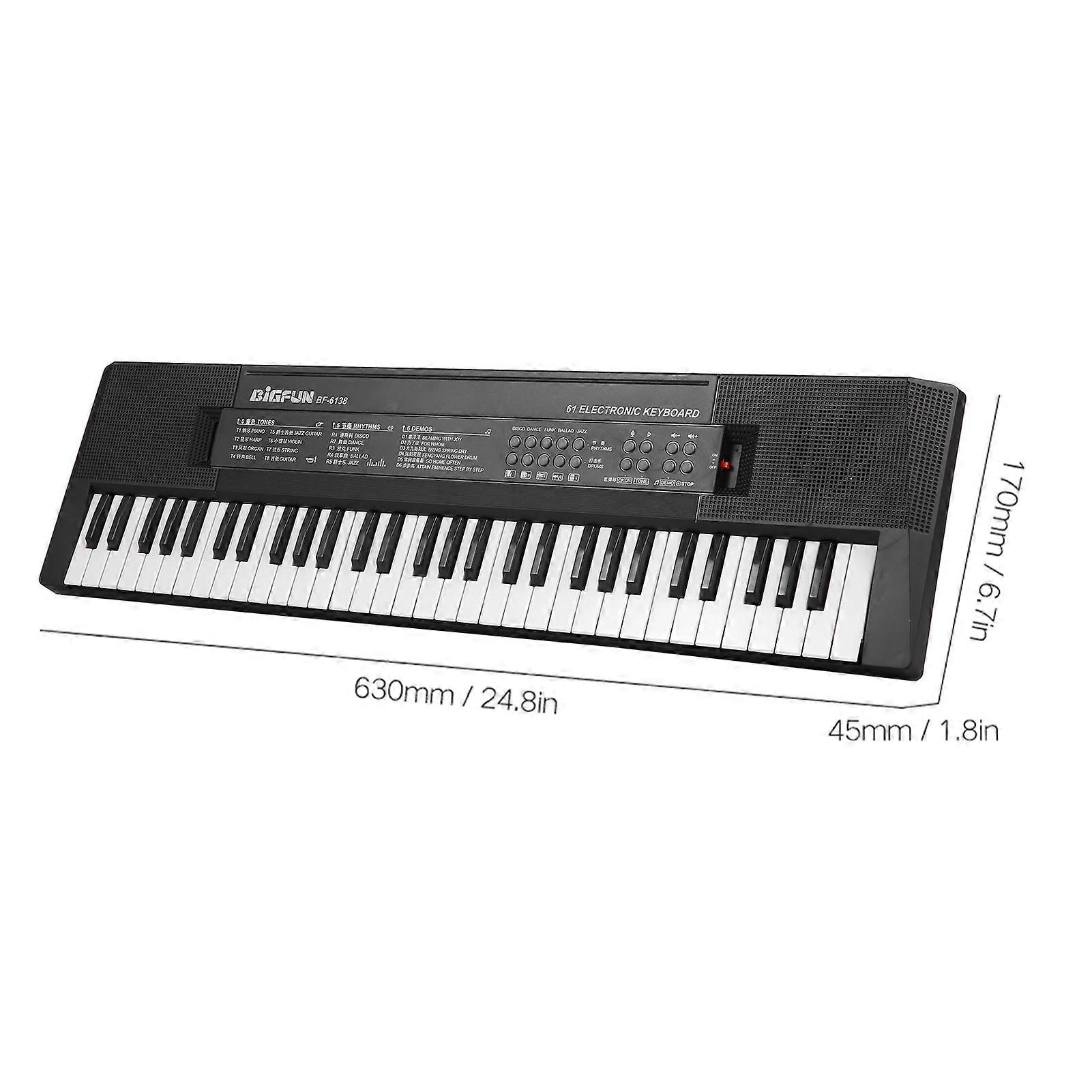 61 Keys Digital Music Electronic Keyboard Kids Multifunctional Electric for Piano Student with Microphone Function Musical Instrument