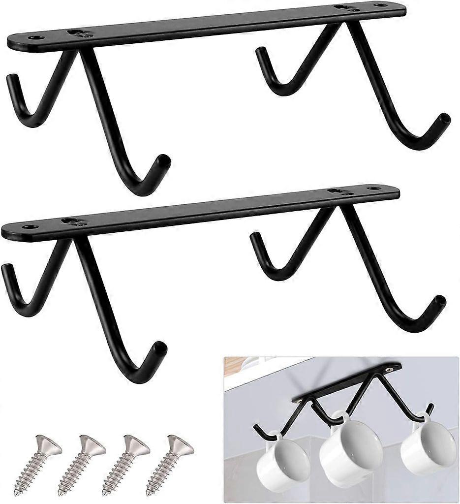 Beverage rack 2 cup rack cabinet shelf iron rust-proof coffee cup rack cup rack coffee cup storage hanging kitchen utensils