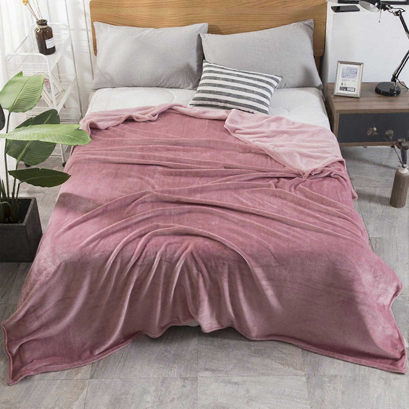 Large Soft Fleece Throw Blanket, Cozy Blanket, Made of Soft Polyester Plush, for Bed, Sofa, Armchair, Chair, Home Decor, Bean Paste, 200 * 230cm