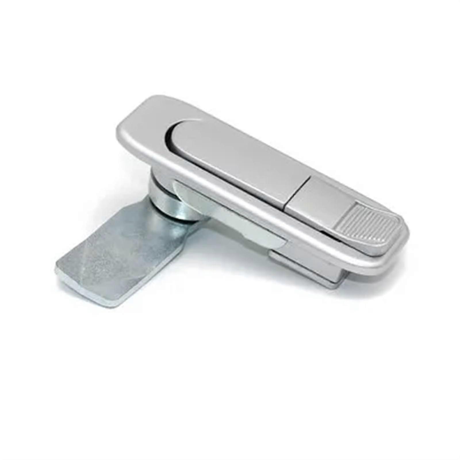 Switch Electric Control Box Cabinet Door Plane Lock Tool Box Equipment Cabinet Door Handle Lock 1 Piece (Silver without Key)