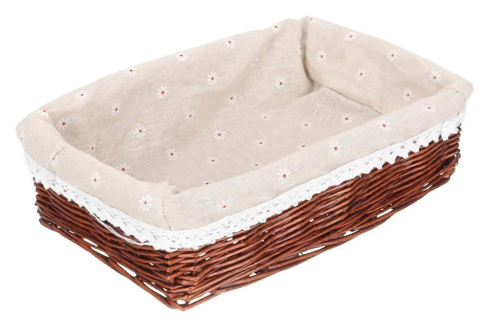 Wicker storage baskets for organizing dining table decorations, candy holder 35x25x8cm Brown