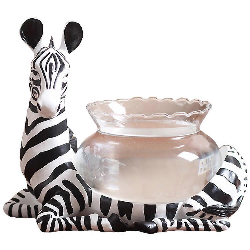 Hydroponic Plant Vase Zebra Shaped Flowerpot Desktop Decoration Fish Tank Ornament Assorted Color 27x22.5cm Flower Growing 1Set