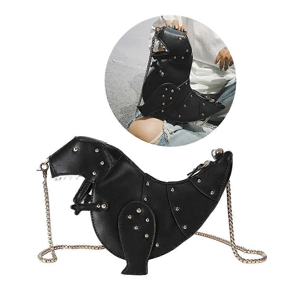 Dinosaur Shoulder Bag Messenger Bag for Teens Black 25.00X20.00X11.00CM Classic Accessory 1Pc