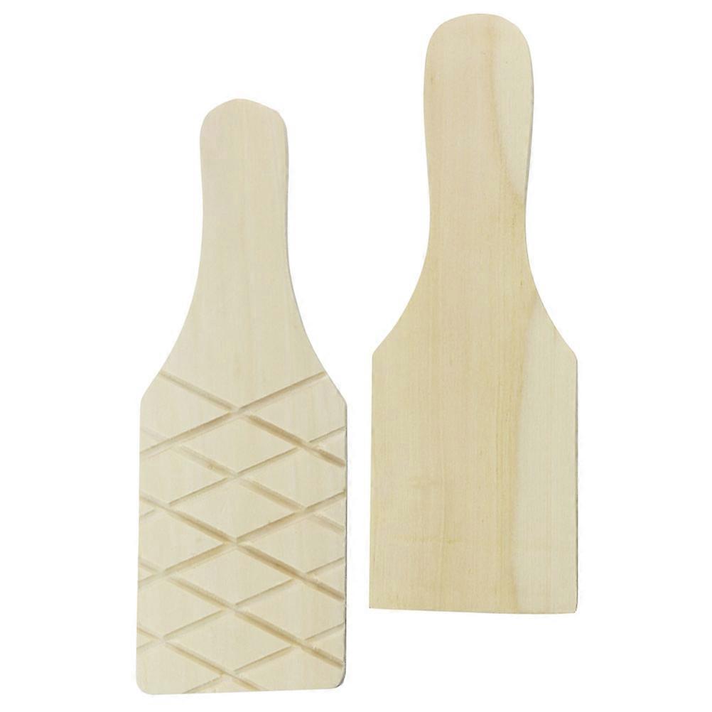 Clay Modelling Tool Wooden Manual Molding Plate Pottery Enthusiasts Beige Texturing Coil Forming 2Pcs