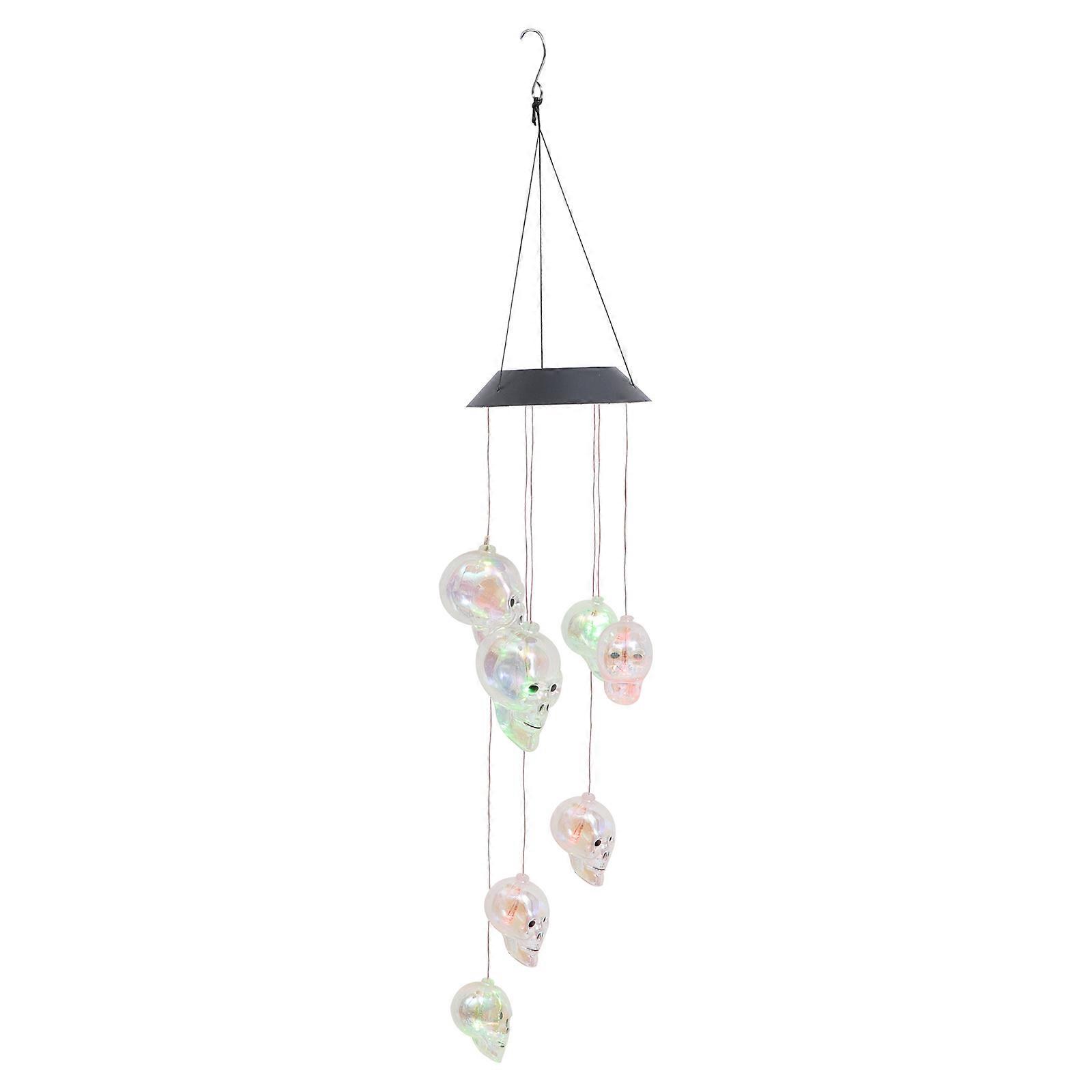 Solar Powered Outdoor Wind Chime Light with Halloween Theme Perfect for Garden Decoration Multi