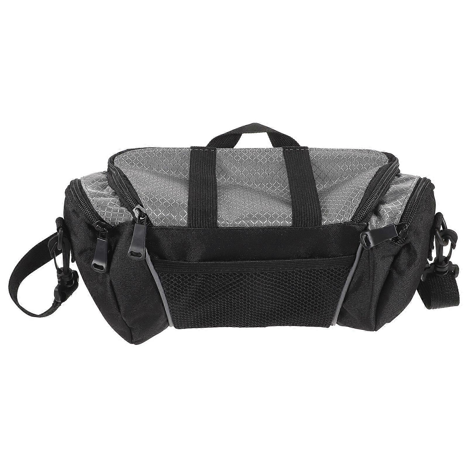 Durable Grey Bike Phone Mount Bag with 5L Capacity for Storage Tool Free Installation and Reflective Safety