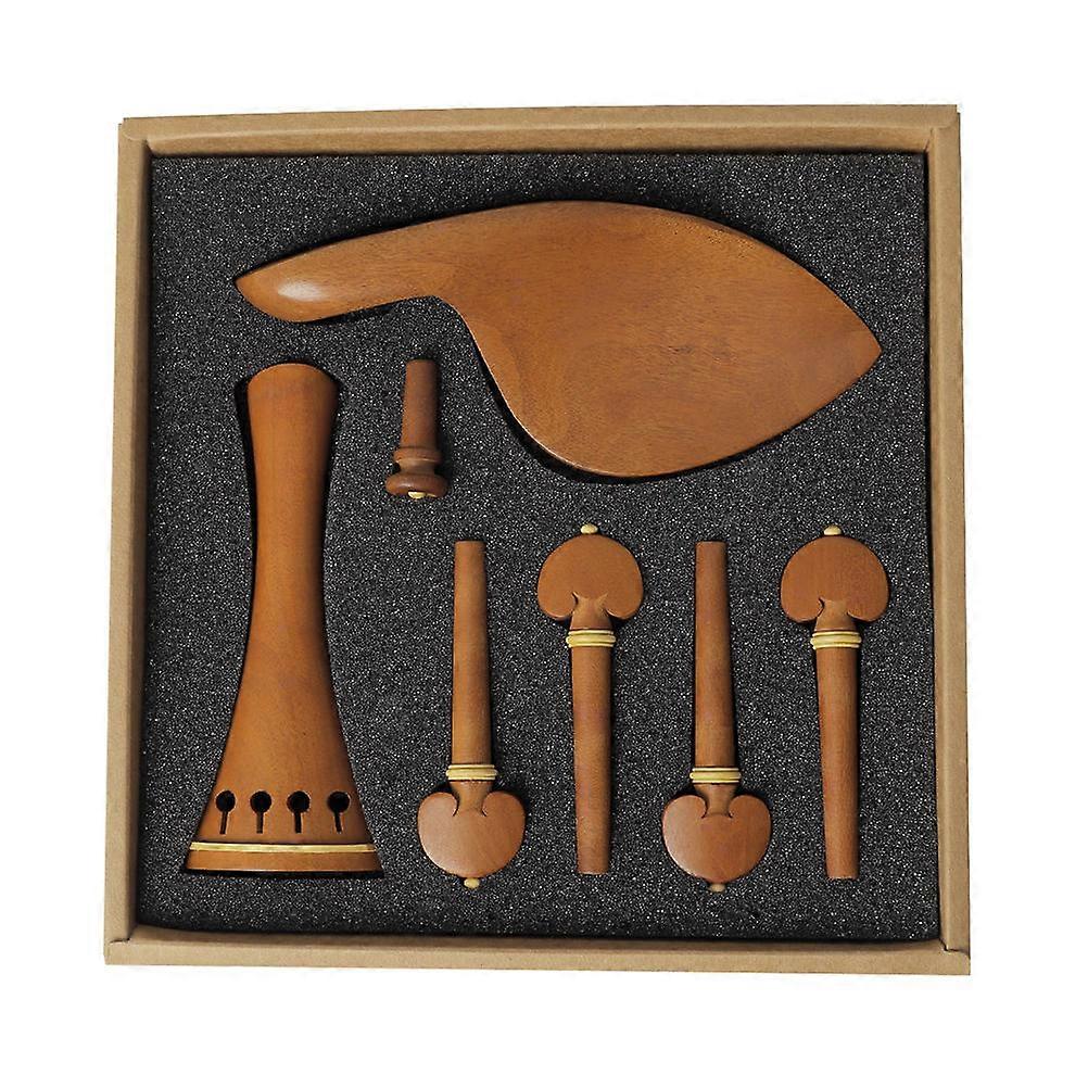 1 Set Jujube Wood Violin Accessories Set with Tailpiece, Chinrest, Peg, Endpin for Violin Enthusiasts, Elegant DIY Decoration, Easy Installation,