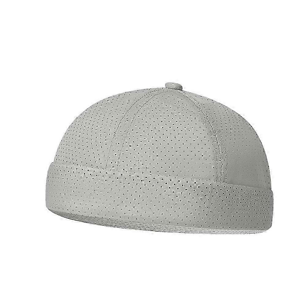 Ultra-light Breathable Mesh Melon Cap Cap Docker Beanie Cap  Gray