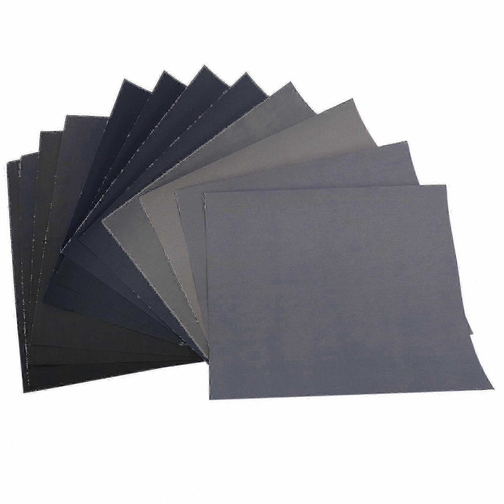 Assorted Grit Sandpaper Sheets 1500 to 7000 - 12 Pack for Precision Finishing Tasks