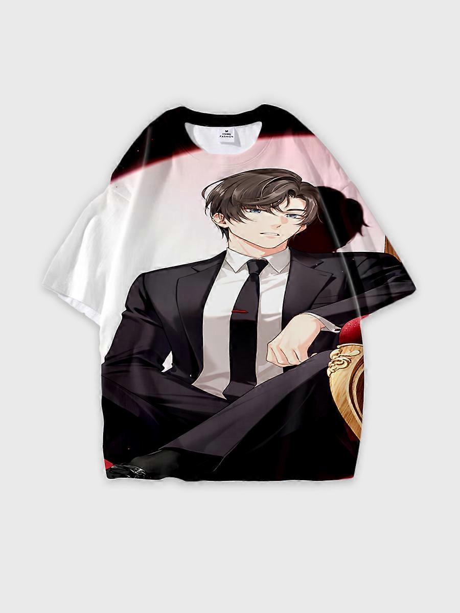 T-shirt round neck Role Pattern loose short sleeve E3285