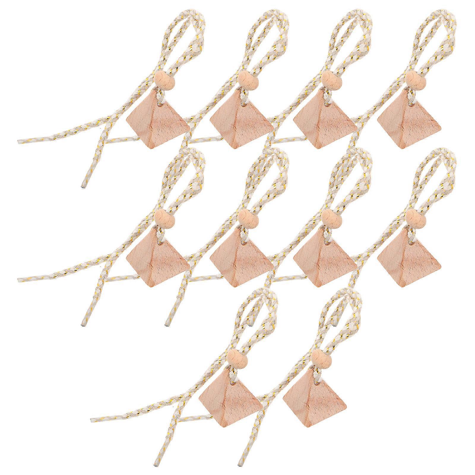 10Pcs Car Hanging Triangle Wooden Essential Oil Container Lids For Drivers And Perfume Users Aroma Preservation