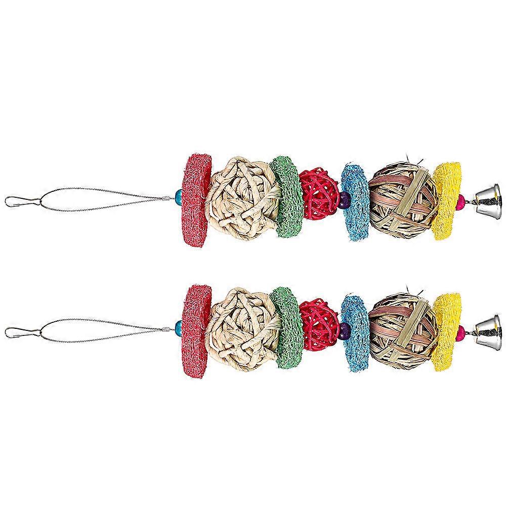 Wooden Bird Chew Toy for Pet Use Safe Sturdy with Hanging Design 2pcs
