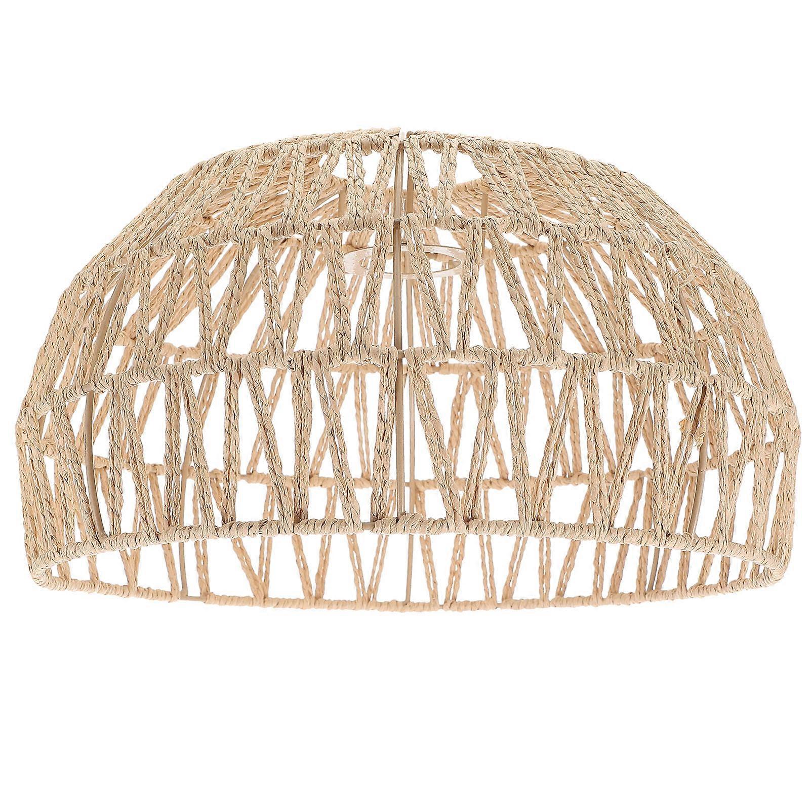 Retro Lampshade Woven Lampshade For Cafe Ambience Softens Light 30.00X30.00X17.00CM Light Brown 1Set