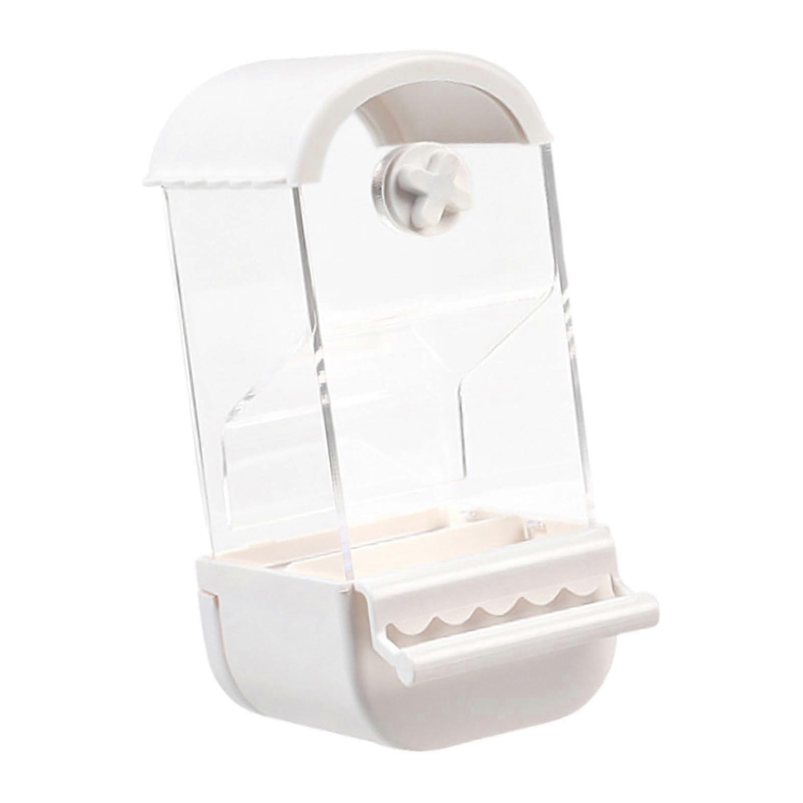 Automatic Bird Feeder for Cages, Acrylic Parakeet Feeder Box, Splash-proof Transparent Design, Easy Fill for Bird Cages