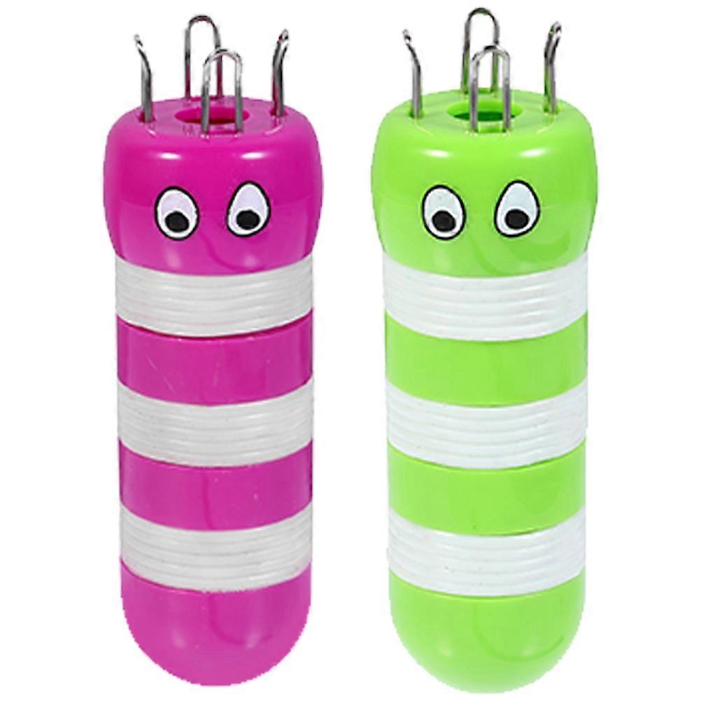 DIY Knitting Tool 2Pcs Spool Loom Professional Weaving Equipment Purple 3.93X1.18X1.18In Ideal For Handicraft Enthusiasts And Beginners