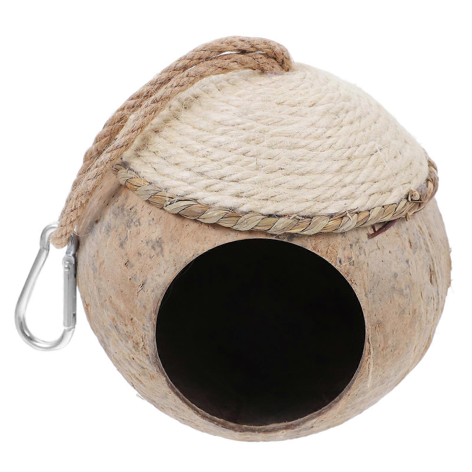 1pc Natural Coconut Shell Small Pet Nest Bird House Small Pet Sleeping Nest