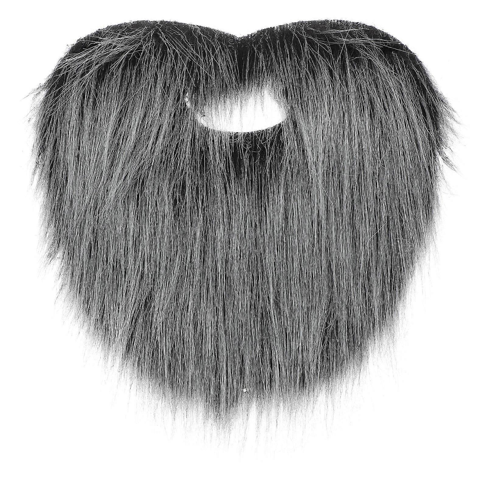 Artificial Mustache Lifelike Mustache Bead Simulated Mustache Adult Party Prop Gray Black 1Pcs