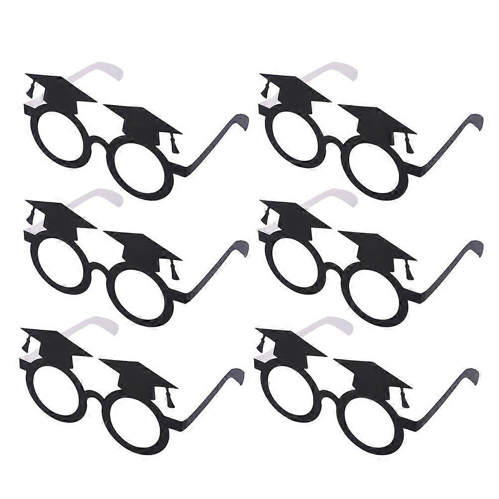 Funny Paper Eyeglasses for Graduation Party Photo Props Lightweight Black 12pcs