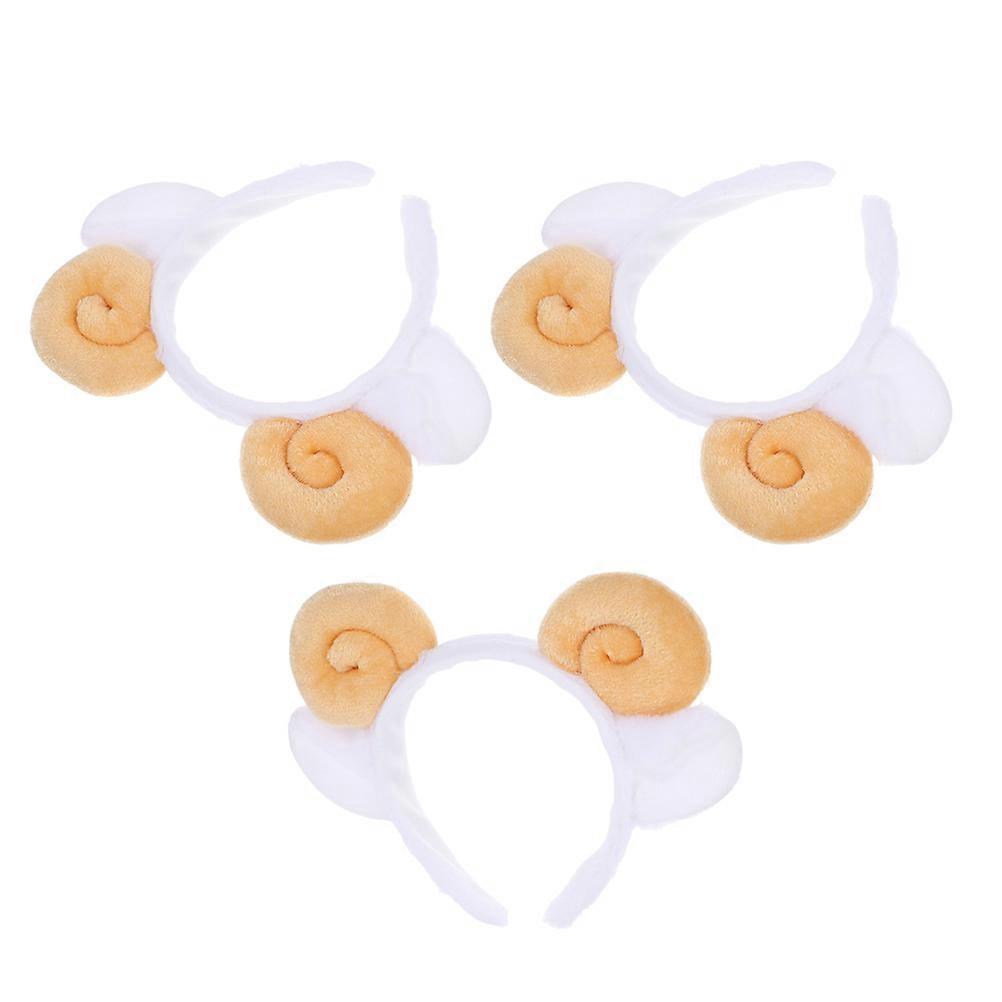 3Pcs Fashionable Plush Goat Ears Headbands Suitable For All Ages During Special Occasions