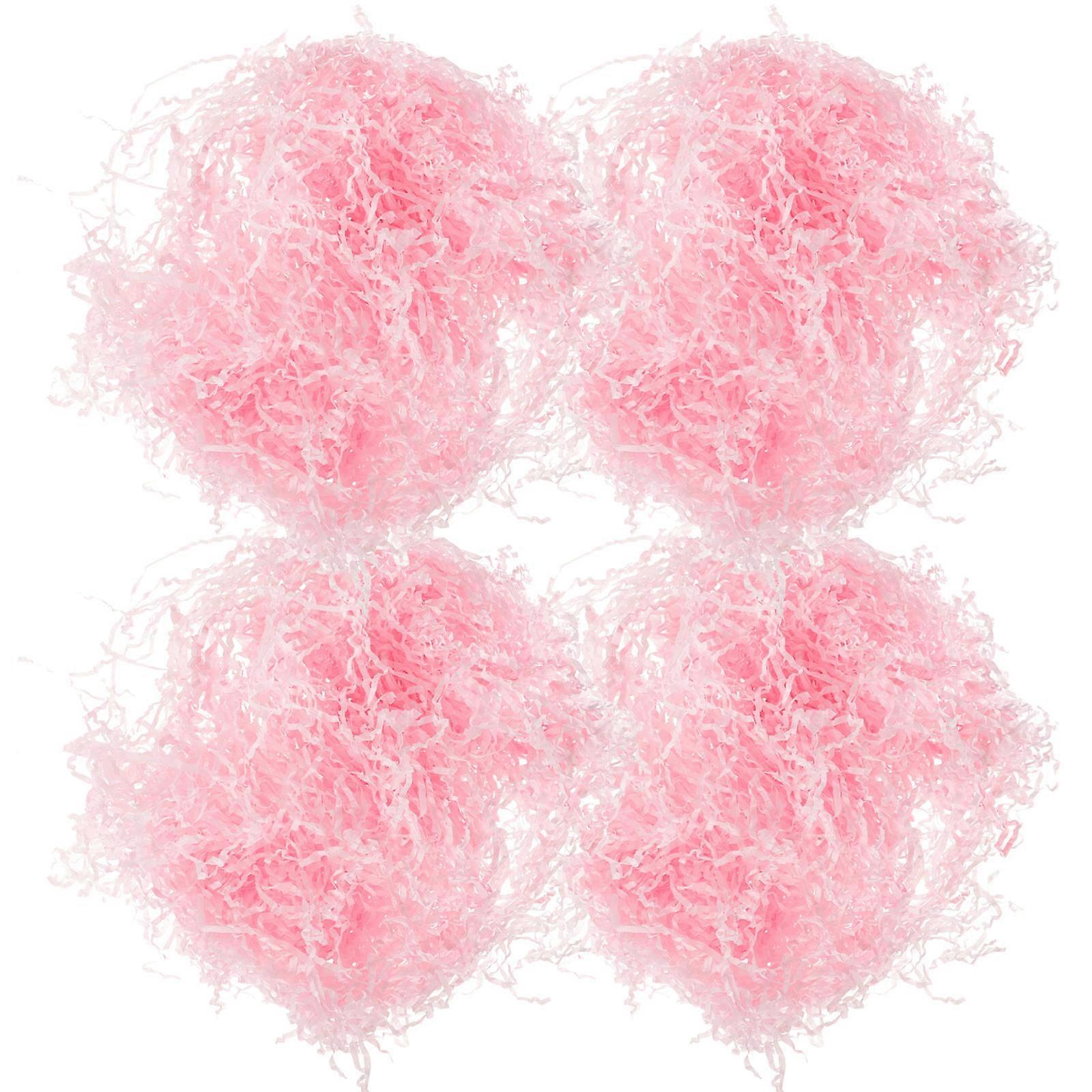 Pink Shredded Paper for Gift Boxes and Baskets 4 Bags Lightweight DIY Craft Supply