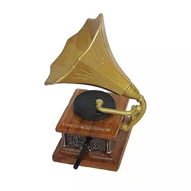 Miniature Phonograph Model, Elegant Pretend Play Collection Toy