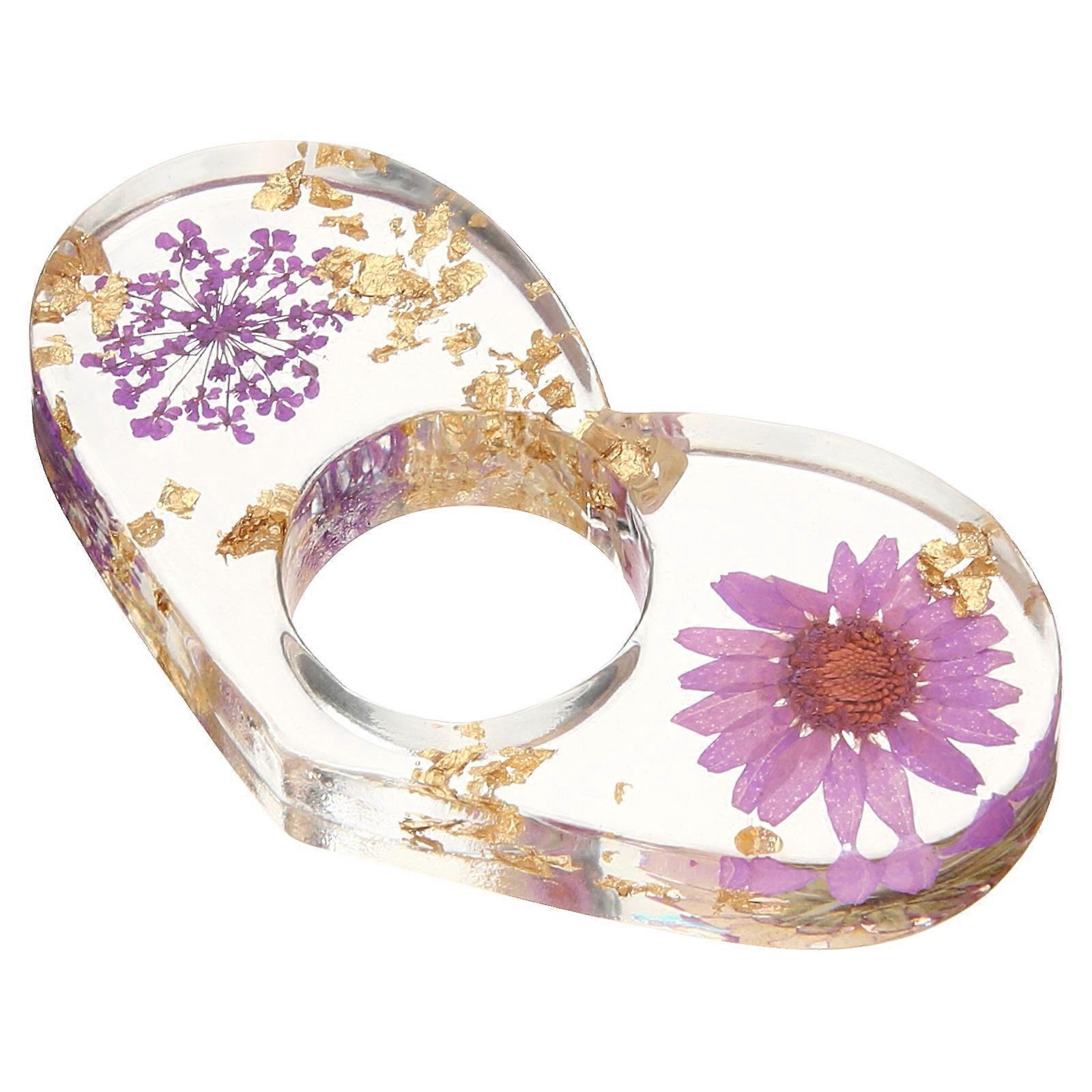 Résine transparente fleur séchée pouce Porte-page Marque-page floral fait à la main pour les amateurs de lecture, les enseignants et les étudiants