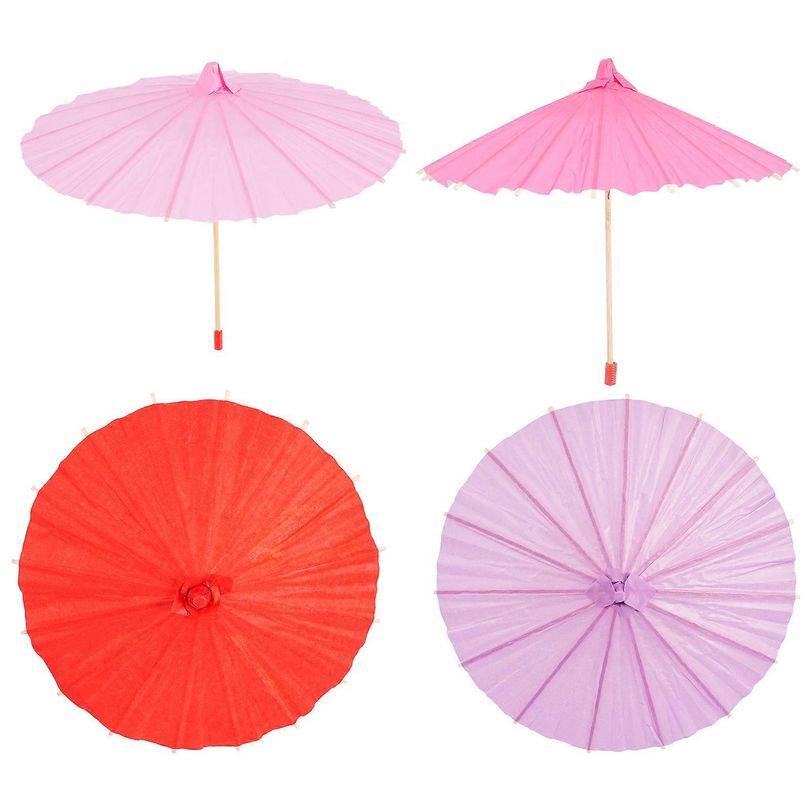 Small Compact Umbrella Red Photo Props Photography 4Pcs