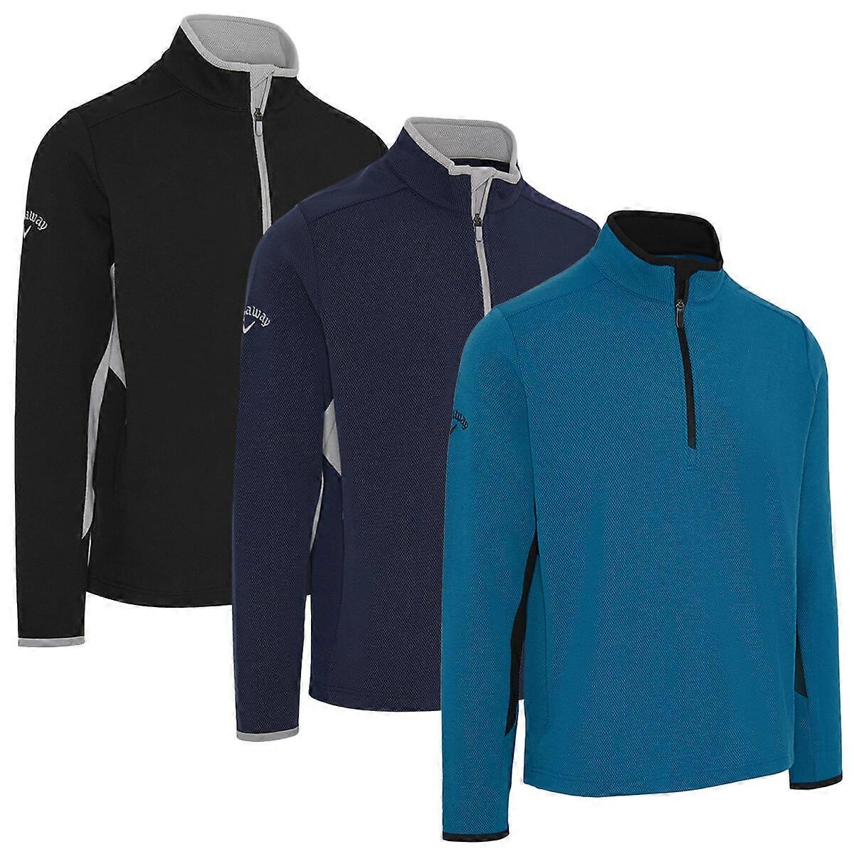 Callaway Golf Herren Blocked LS 1/4 Zip Pullover Wasserdichter Pullover
