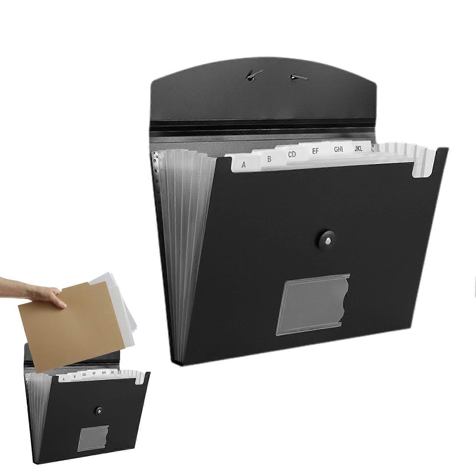 Transparent A4 Briefcase: Durable 7 or 13 Pocket Document Organizer with Buckle Closure for Men and Women