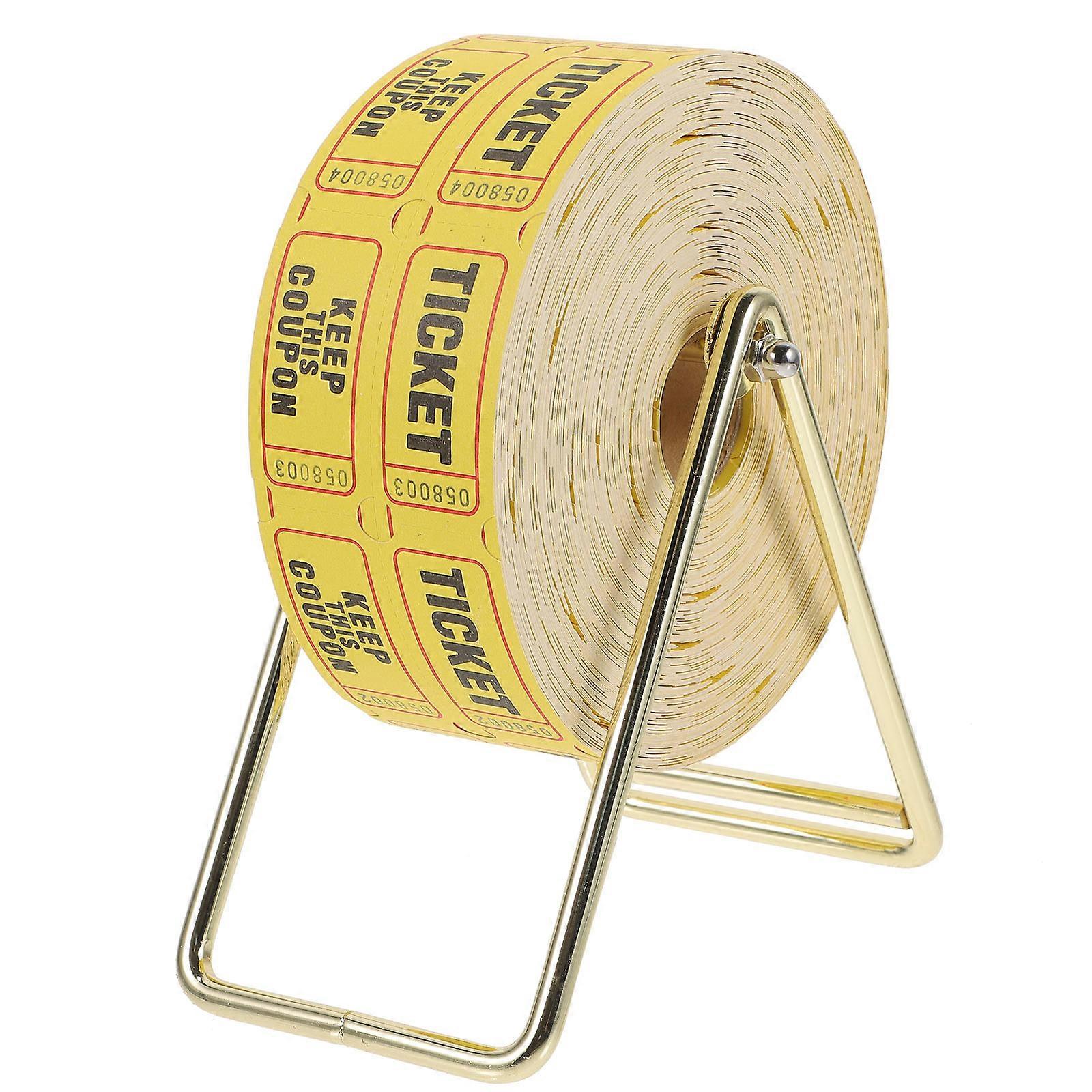 Raffle Ticket Dispenser Set with Yellow Tickets, Easy Stand for Fundraisers, Events, Carnivals – Includes Space for Contact Info