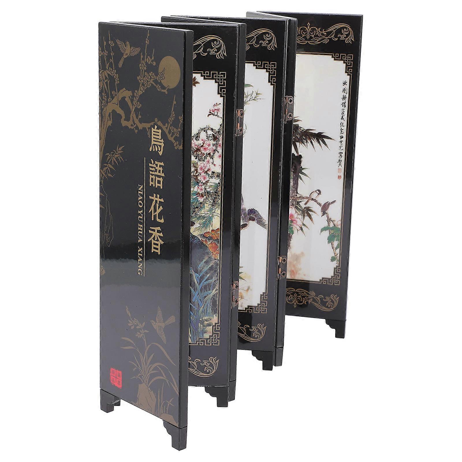 Photography Props Mini Decorative Screen For Household Item 17.68X9.43X0.20in Six Panel Folding 1 Set