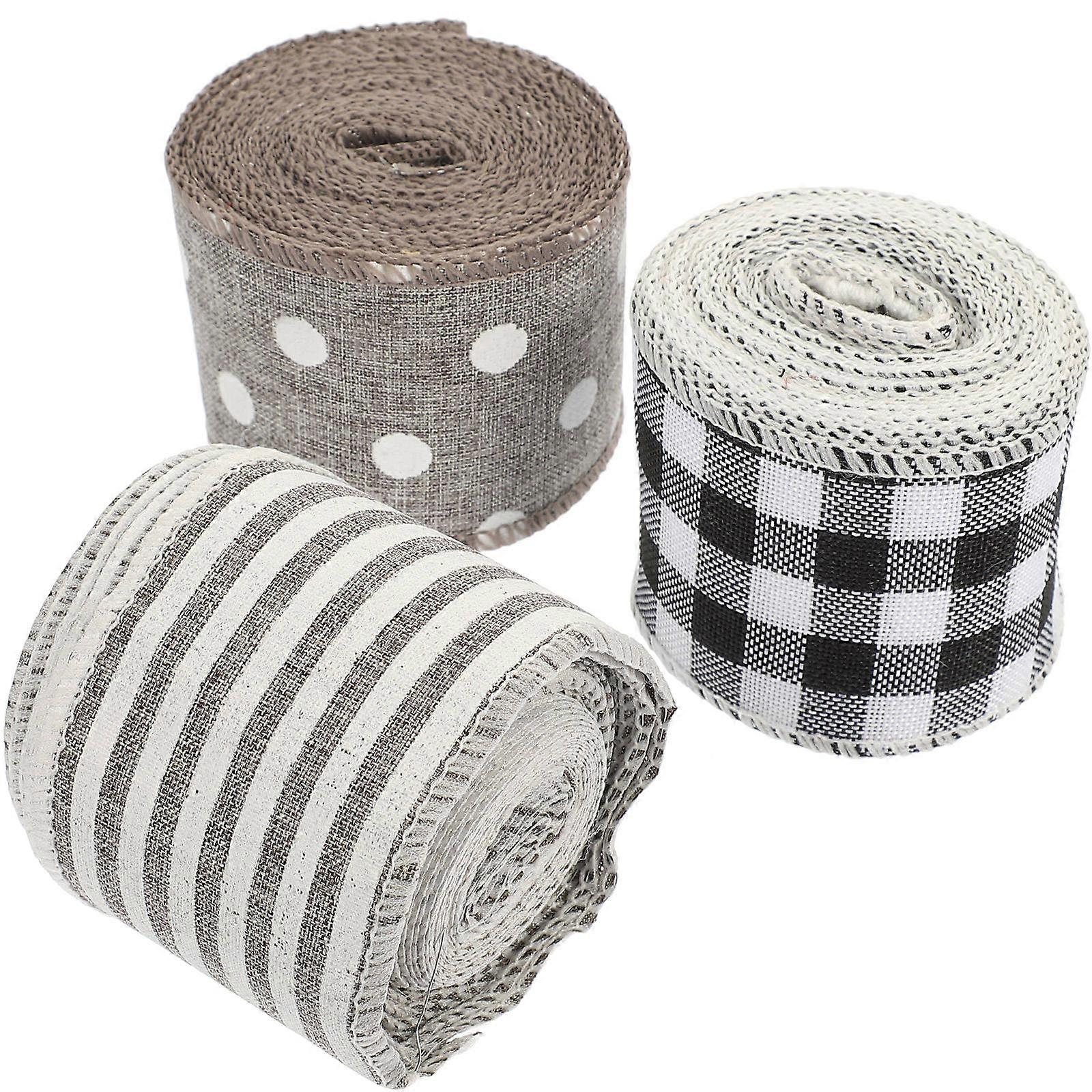 Assorted Color Christmas Theme Ribbon for DIY Crafts and Gift Package with Smooth Texture 3 Rolls