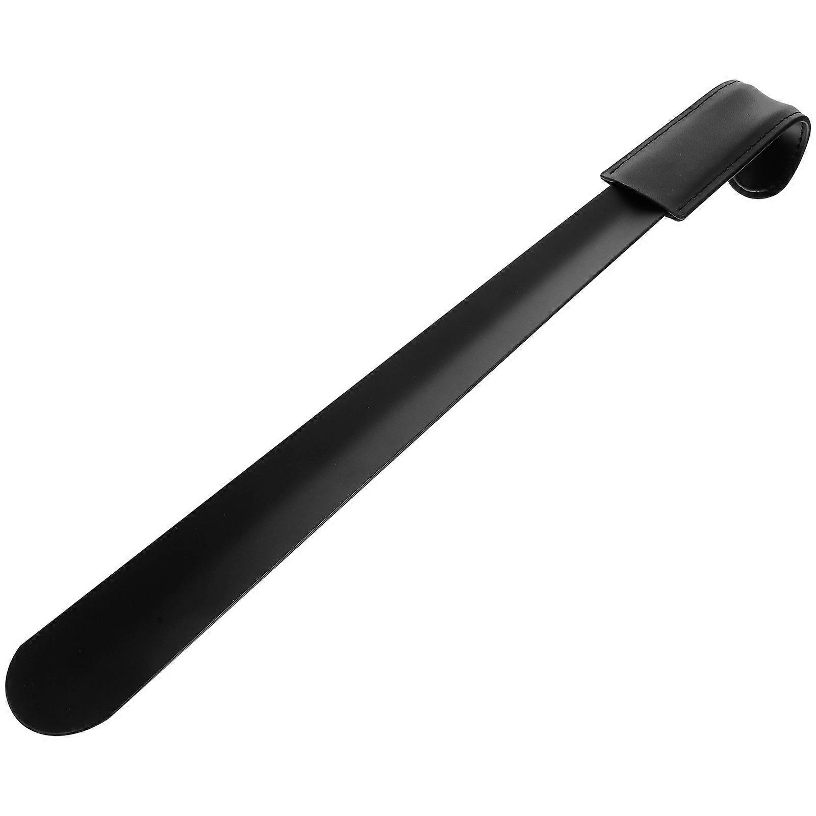 Black Stainless Steel Shoe Horn with Comfortable Handle for Easy Shoe Wearing Travel Size