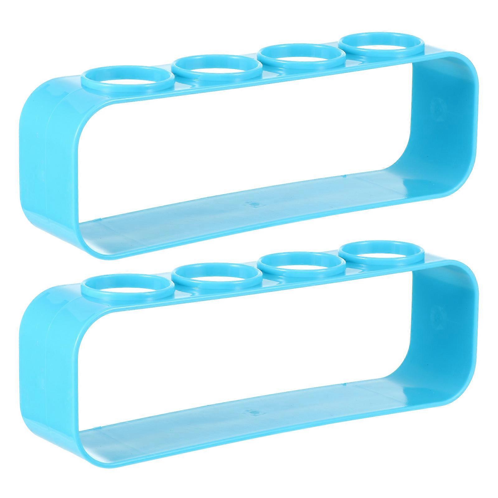 2Pcs Tube Rack Suitable for Laboratory and Home Experiment Crafted from Blue Pvc with Practical Design for Reusable Functionality