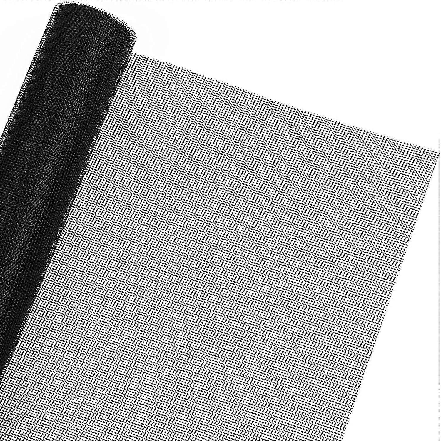 Window Screen Replacement Adjustable Fiberglass Screen DIY Replacement Window Door and Patio Screen, 39 x 197 inches, Black