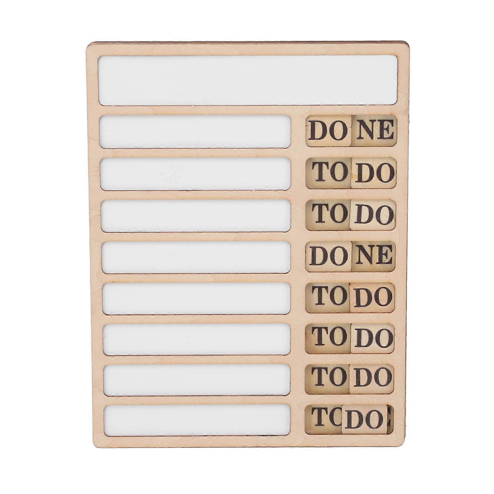 Portable Daily Task Planning Board with Repeatable Writing and Glossy Wooden Sheets for Office