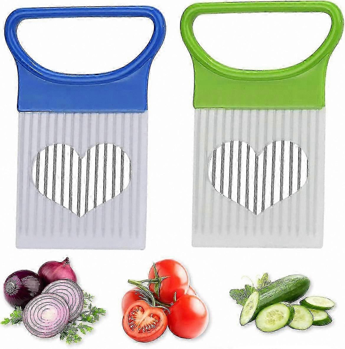 2-Pack Kitchen Slicer Holder for Cutting Tools, Green and Blue